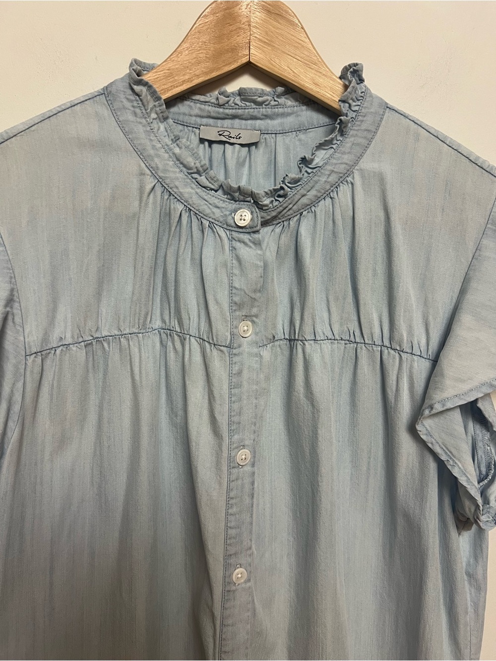 Rails Kat Dress Light Vintage Tencel Chambray Shirt Dress Size S - Picture 3 of 10